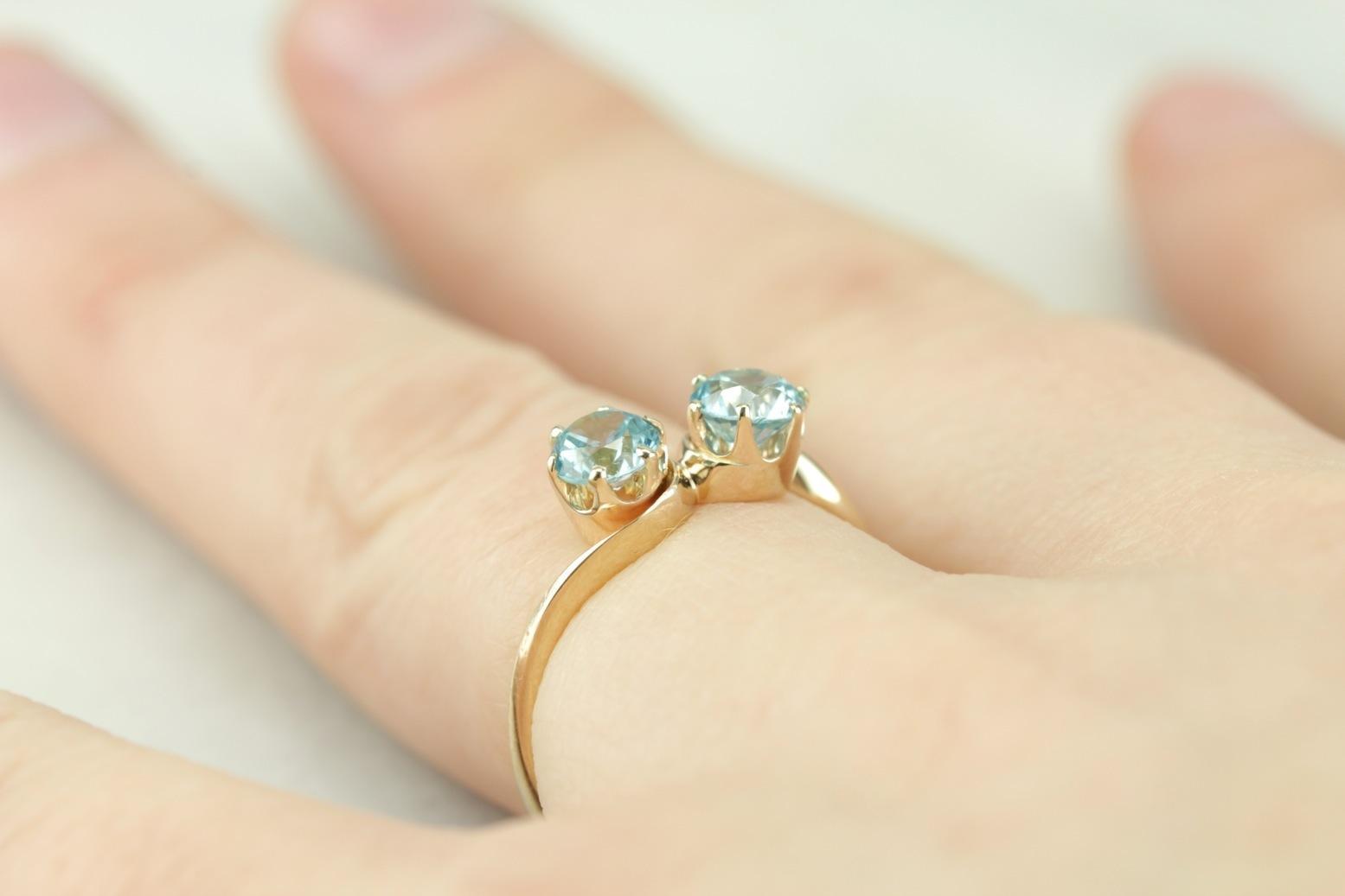 Blue Zircon Bypass Ring