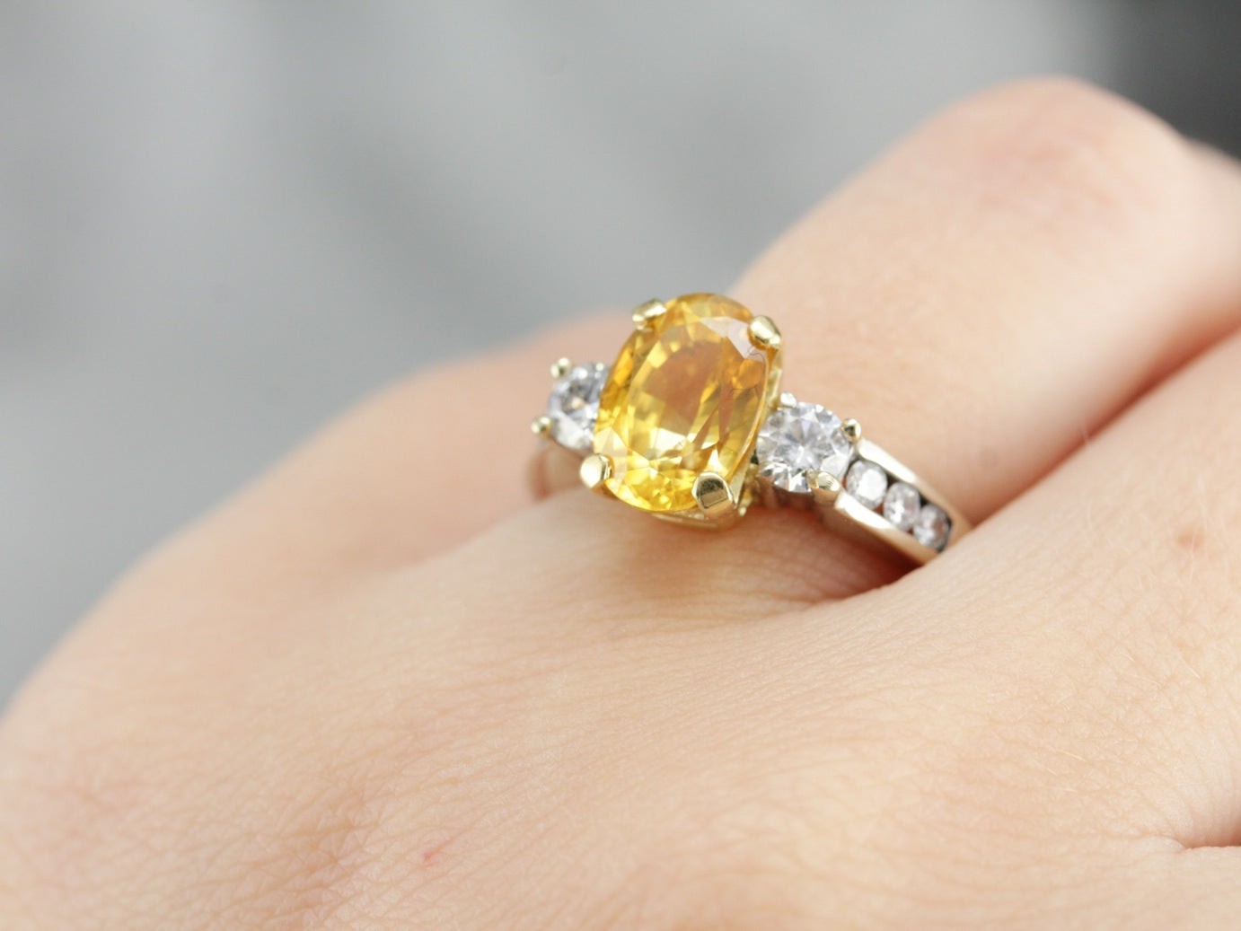 1.75cts. Yellow Sapphire 18K Rose Gold Diamond Ring for Women JL AU 13