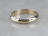 Vintage Two Tone Gold Wedding Band with Milgrain Edging