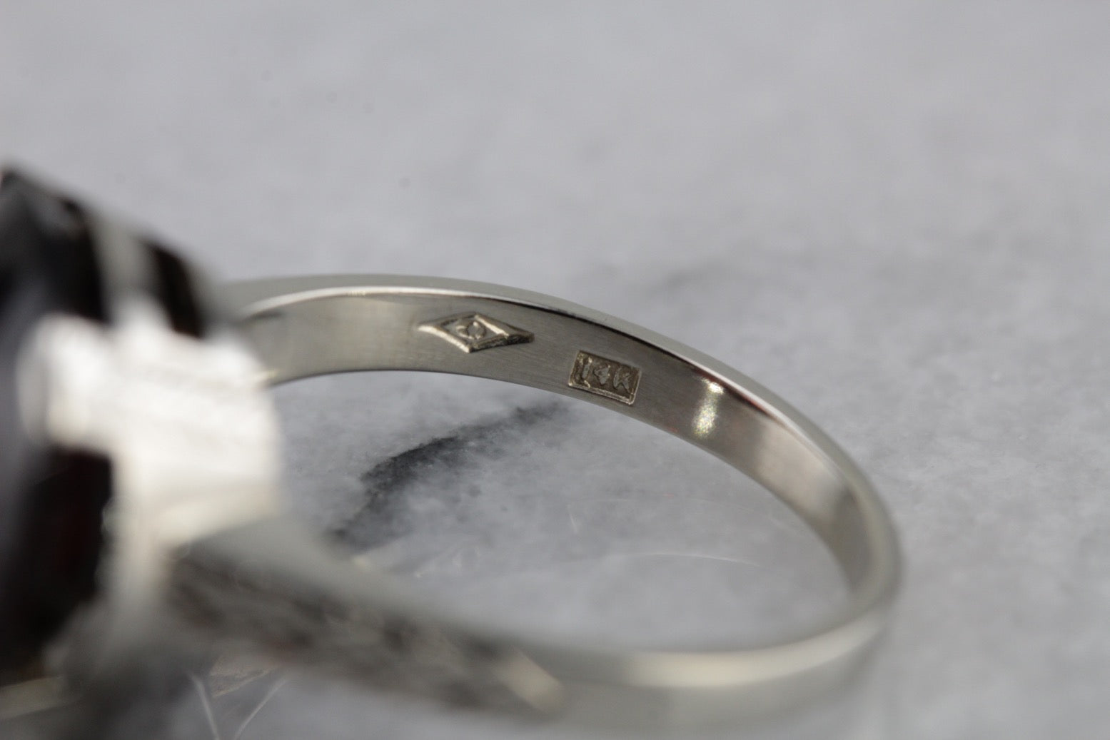 Etched Art Deco Pyrope Garnet Cocktail Ring of the Highest Quality, Perfect Solitaire or Stacking Ring