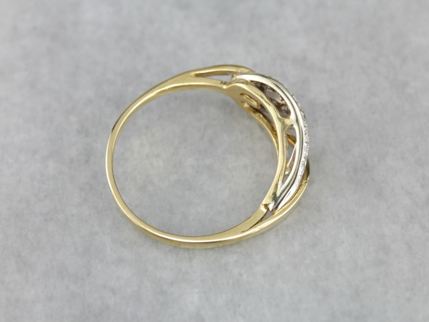 Free Form Abstract Ladies Diamond and Gold Ring