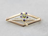 Sweet Vintage Enameled Pansy Brooch with Diamond and Seed Pearl Details