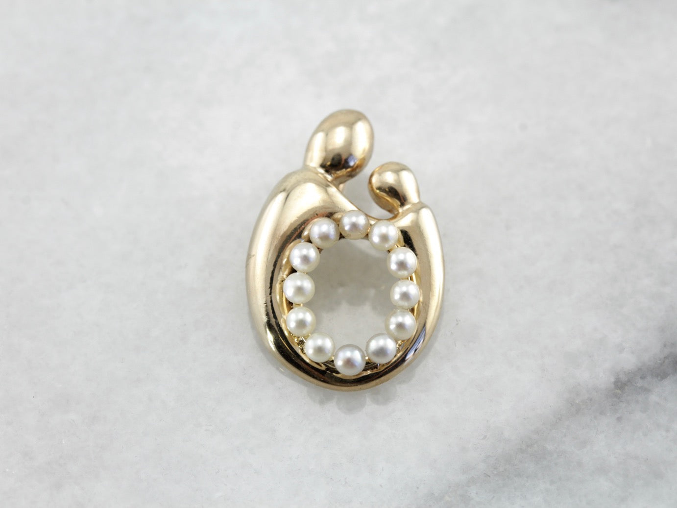 Mother and Child Pendant with Seed Pearl Addition