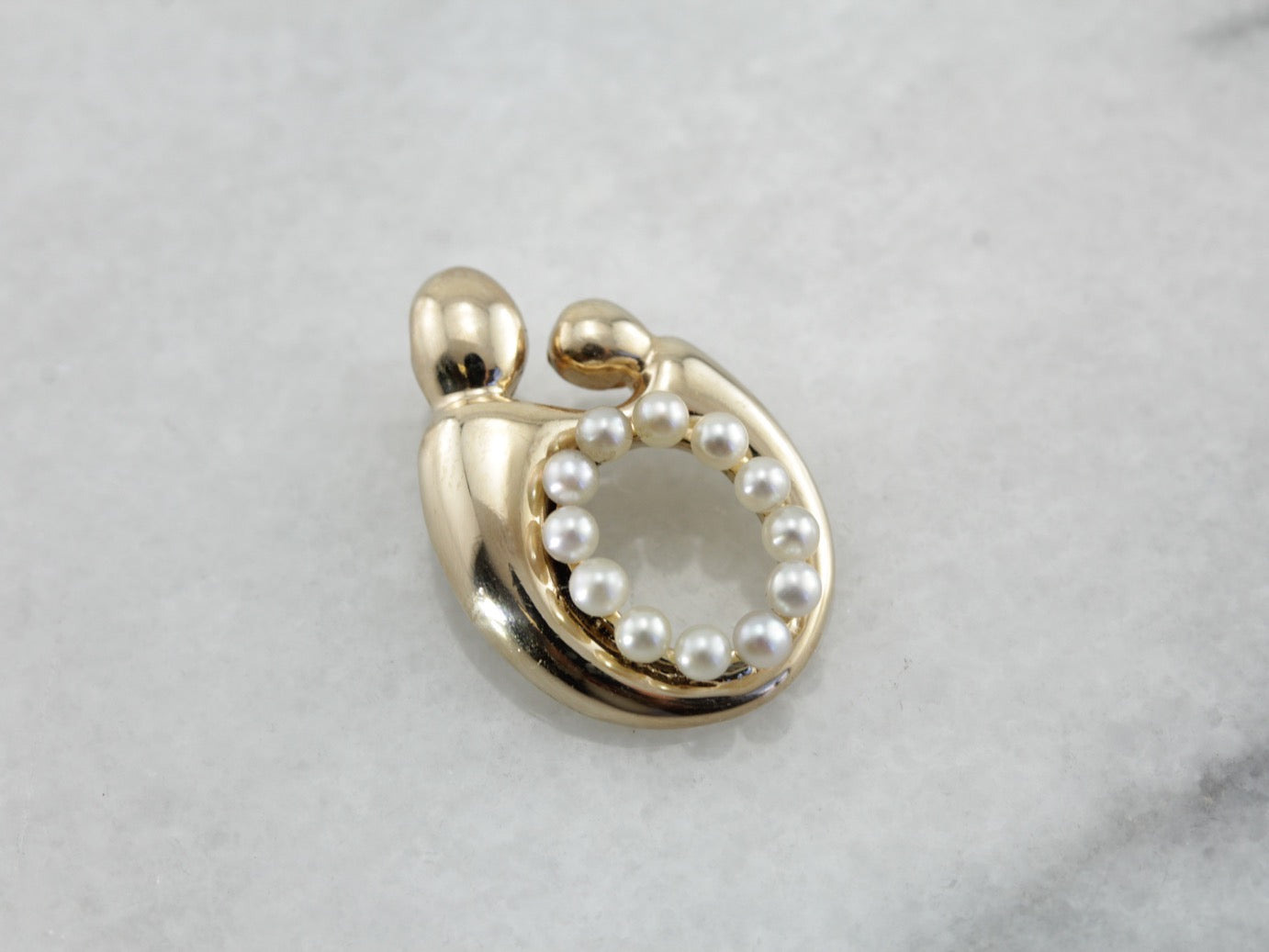 Mother and Child Pendant with Seed Pearl Addition