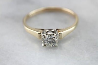 Stylish Simplicity: Retro Era Diamond Engagement Ring