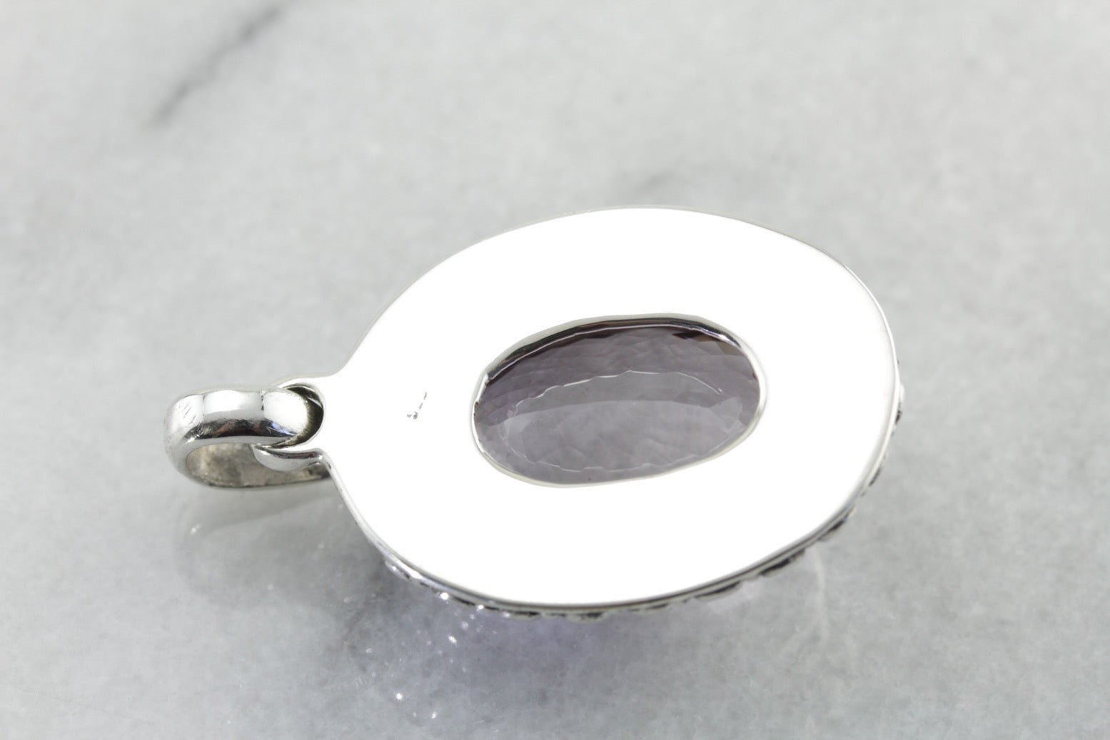 Bold Large Bohemian Amethyst Pendant in Sterling Silver, Affordable Statement Necklace