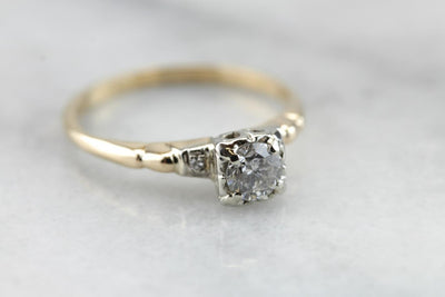 Vintage Diamond Engagement with Accent Diamonds