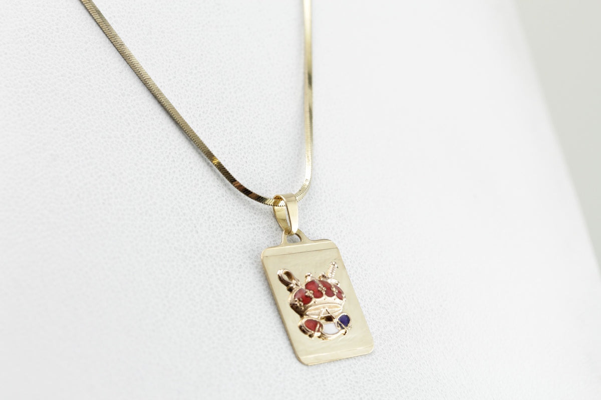 Royal Enamel Crown Pendant, Royal Charms Pendant