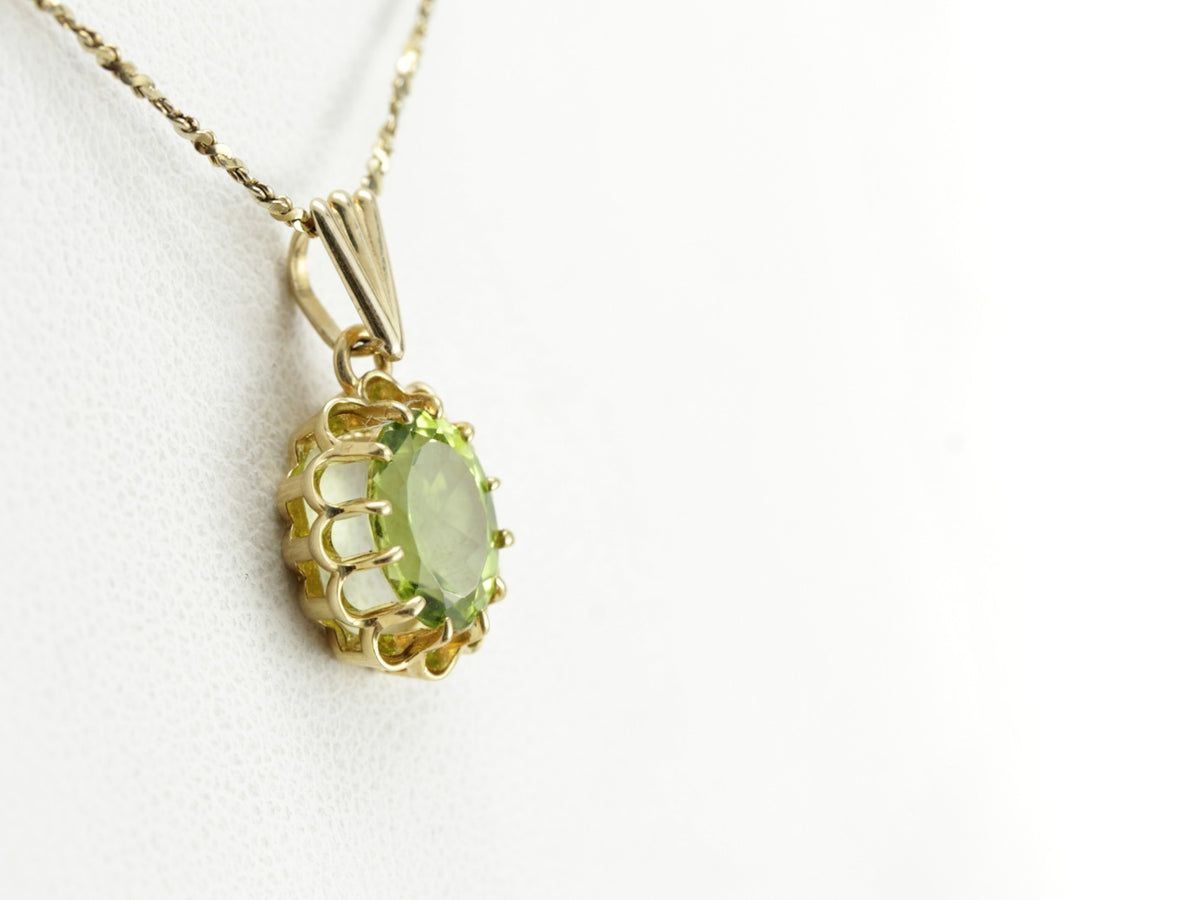 The Elsie Peridot Gold Pendant by Elizabeth Henry