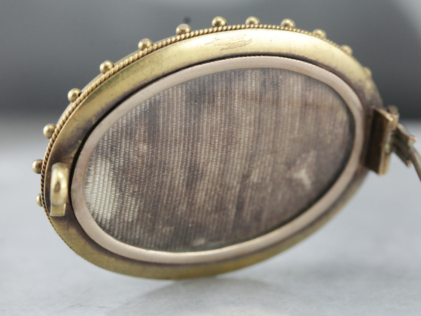 Victorian Hair, Mourning Brooch with Pearl Center