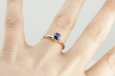 Deep Blue Classic Sapphire Solitaire Engagement Ring