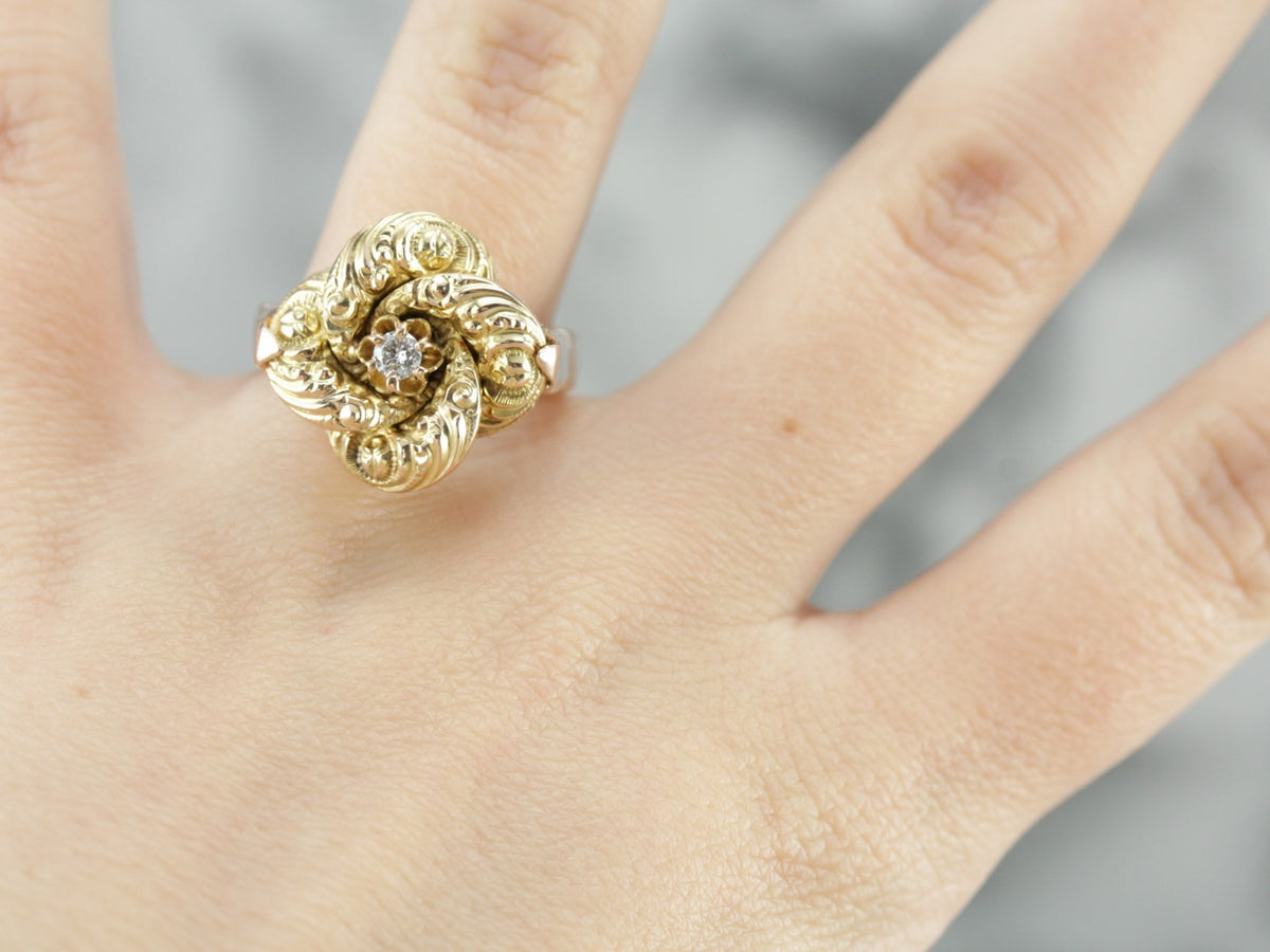 Diamond Love Knot Statement Ring