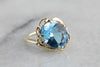 Electric Blue Topaz Gold Cocktail Ring