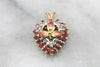 Unbelievable! Feminine and Colorful Pendant with Ruby, Diamond and Antique Enamel