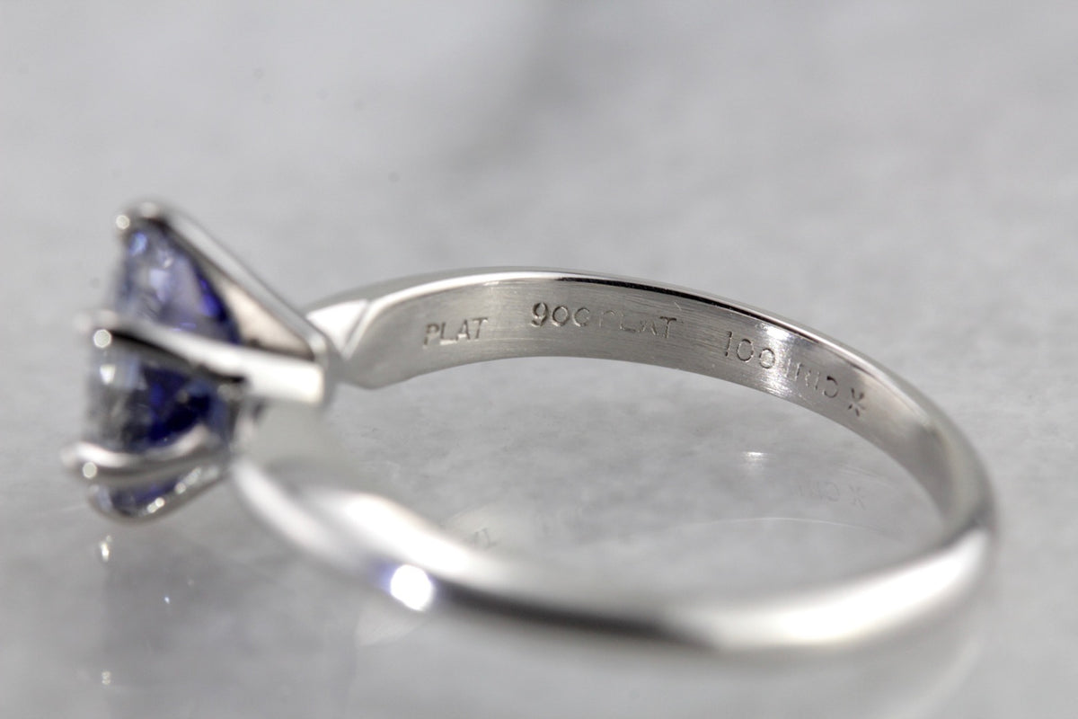 Platinum and Sapphire Engagement Ring