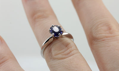 Platinum and Sapphire Engagement Ring