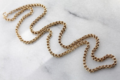 Long Antique Double Link Chain Necklace