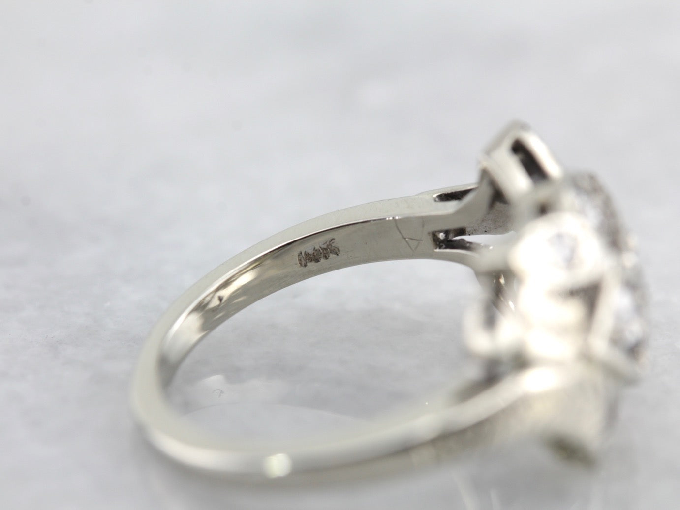 Retro Era Diamond Cocktail Ring in White Gold, Versatile Statement Piece