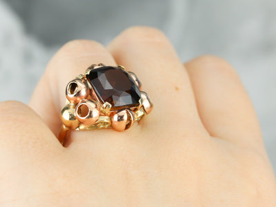Rose and Yellow Gold Fine Dravite Tourmaline Cocktail Ring