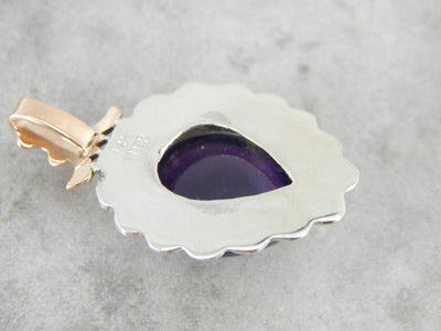 Royal Purple Amethyst Pendant with Victorian Details