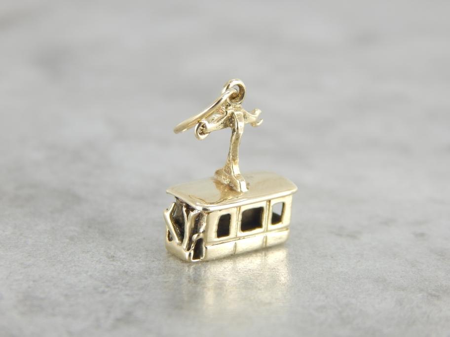 Vintage Gondola Charm or Pendant in Yellow Gold