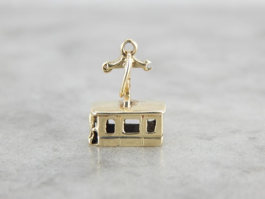 Vintage Gondola Charm or Pendant in Yellow Gold