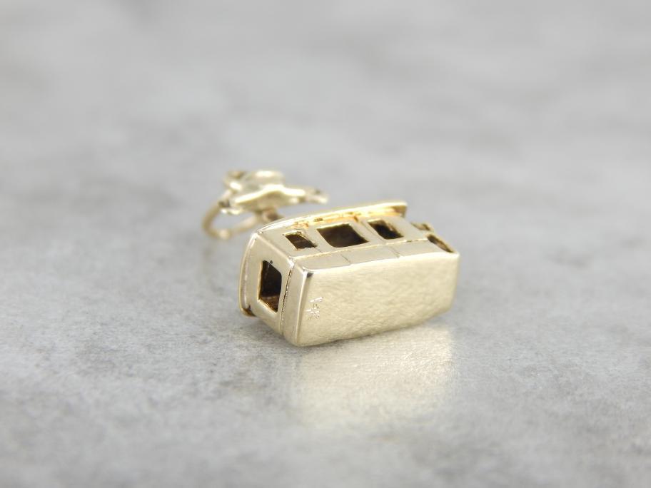 Vintage Gondola Charm or Pendant in Yellow Gold