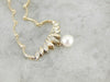 Diamond and Drop Pearl Necklace for Office or Wedding