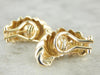 Modernist Form, Abstract Yellow Gold Earrings