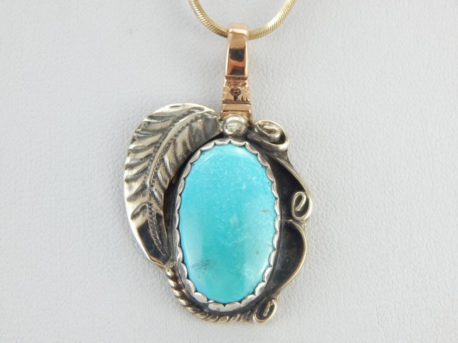 South Western Native American Turquoise Pendant