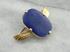Vintage Egyptian Revival Lapis Brooch with Wing Details