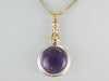 Handmade Amethyst Pendant with Gold, Antique Elements