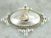 P Monogramed Brooch or Pendant in Silver and Gold