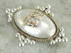 P Monogramed Brooch or Pendant in Silver and Gold