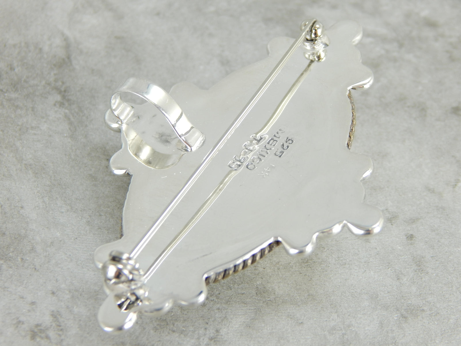 P Monogramed Brooch or Pendant in Silver and Gold