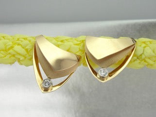 Modern Polished and Textured Diamond Designer Earrings