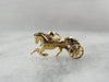 Polished Surrey Horse Racer Movable Yellow Gold Charm or Pendant
