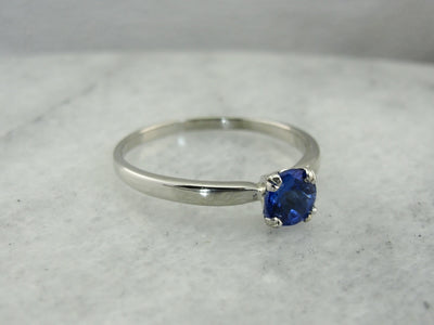 Sapphire Solitaire Platinum Engagement Ring