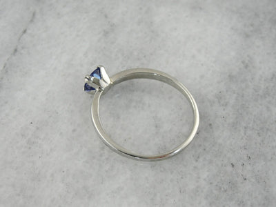Sapphire Solitaire Platinum Engagement Ring