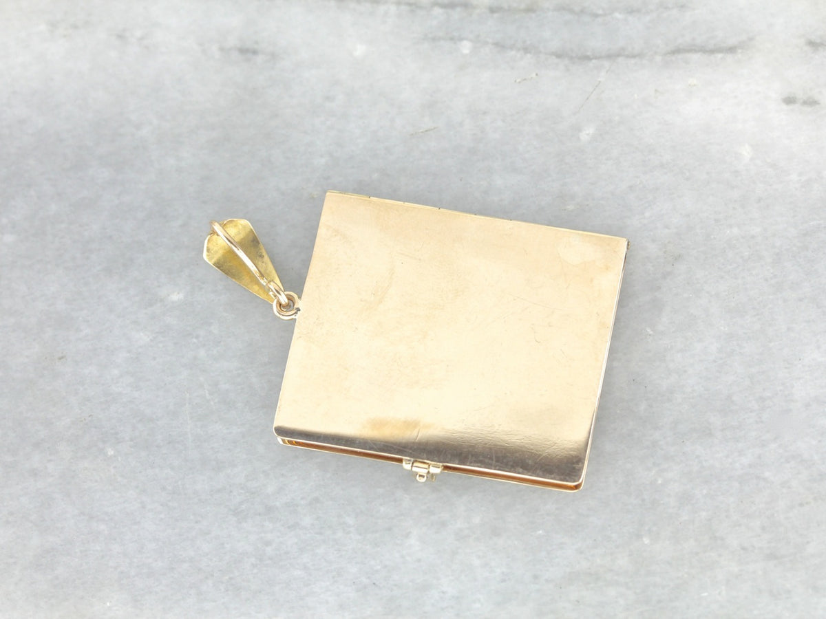 Vintage Gold Engraved Bible Locket