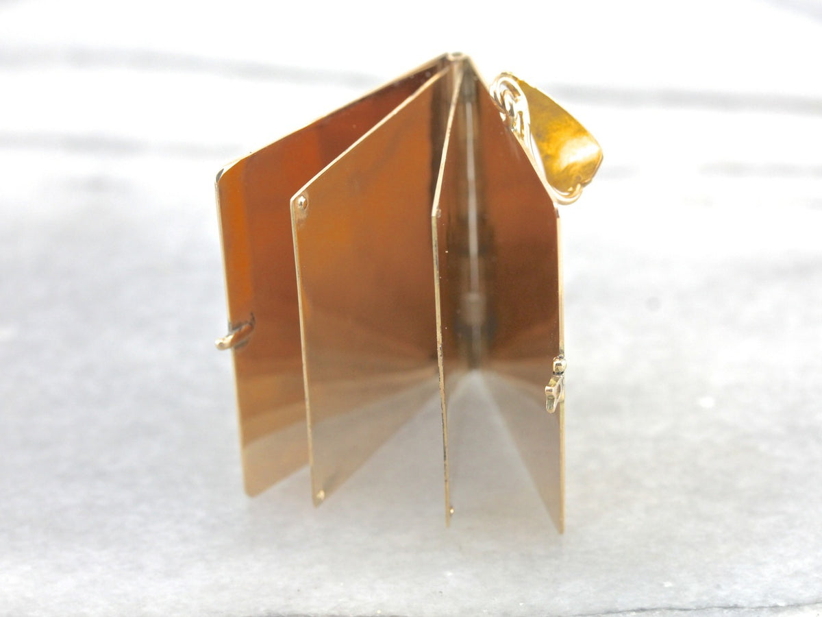 Vintage Gold Engraved Bible Locket