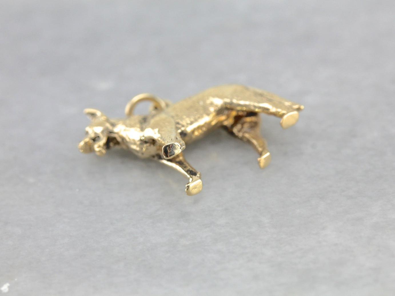 German Shepherd Dog Gold Charm Pendant