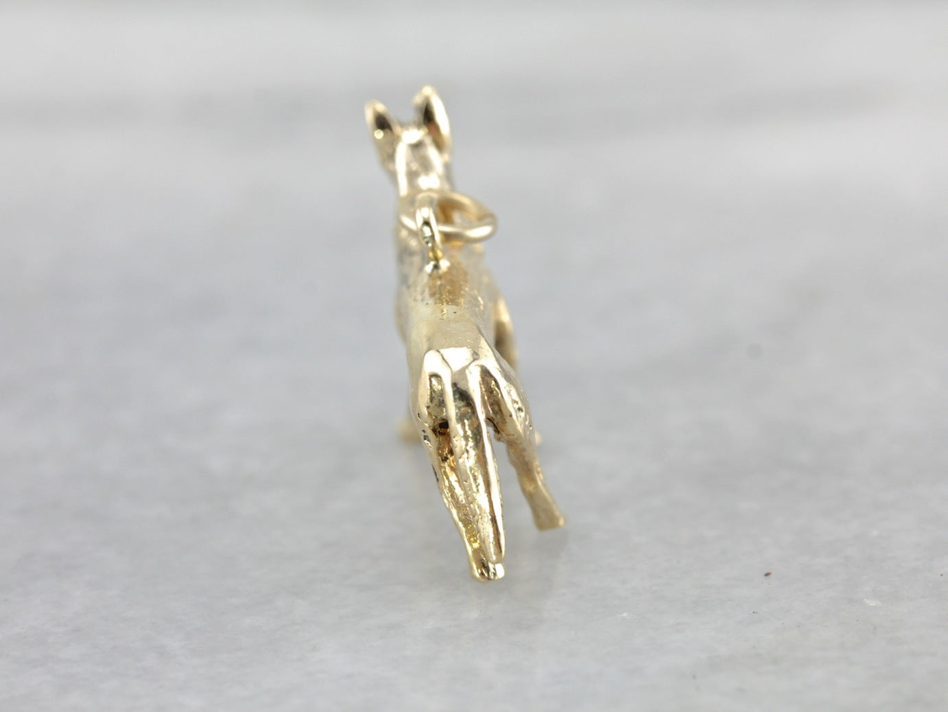 German Shepherd Dog Gold Charm Pendant