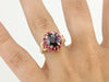 Fantastic Purple Spinal Cocktail Ring, Spinel and Ruby Halo Statement Ring, Retrofitted Victorian Details