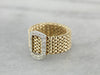 Wide Chain Link Band with Diamond Studded Buckle