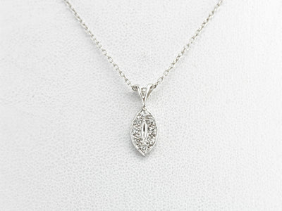 Diamond Encrusted White Gold Petal Pendant