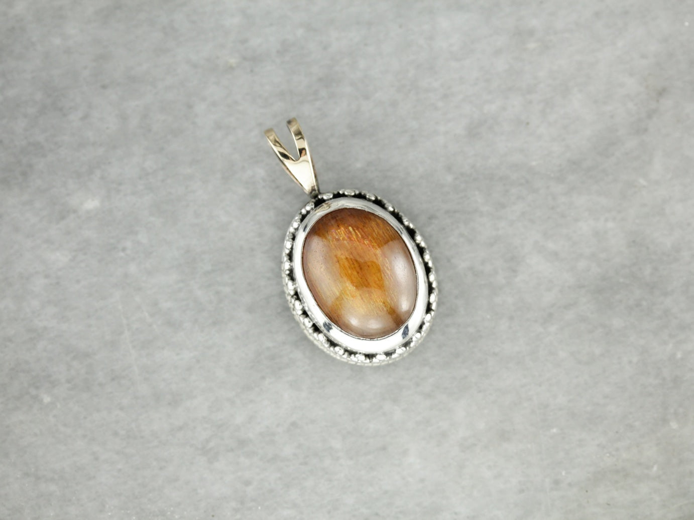 Cabochon Sunstone Bohemian Pendant