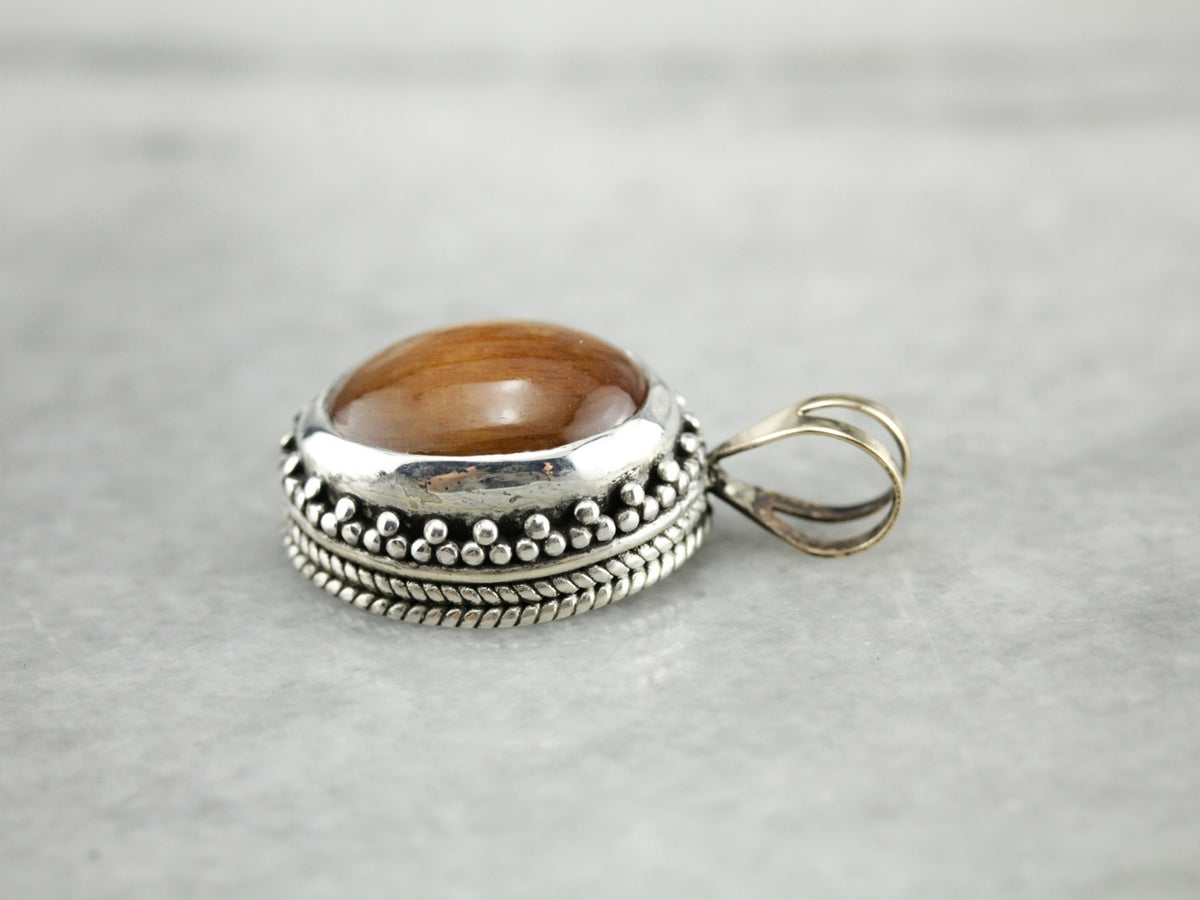 Cabochon Sunstone Bohemian Pendant