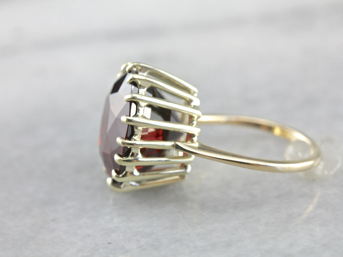 Bold Red Vintage Pyrope Garnet Cocktail Ring