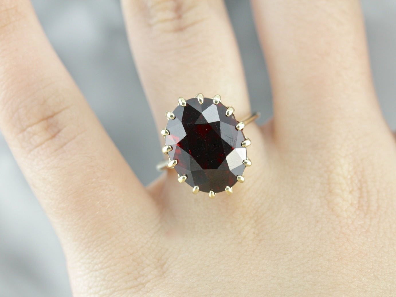 Bold Red Vintage Pyrope Garnet Cocktail Ring